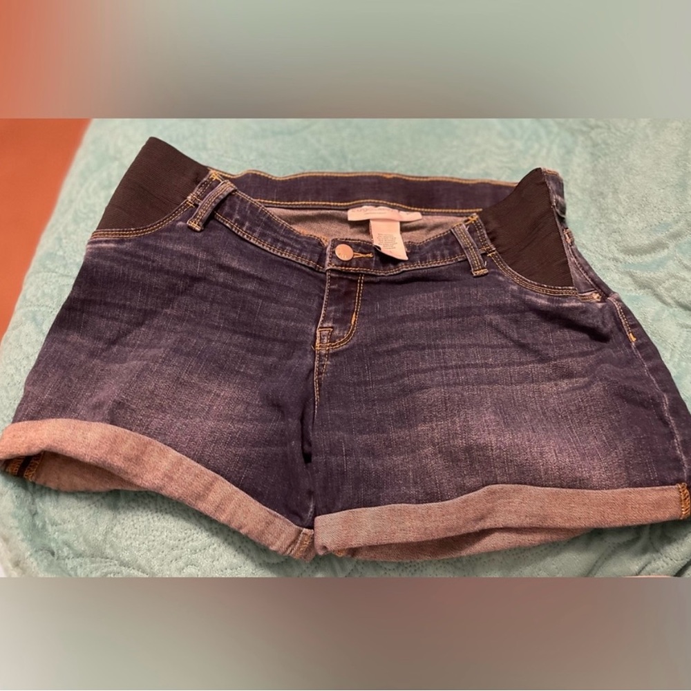 Maternity Liz Lange MIDI cuffed denim shorts